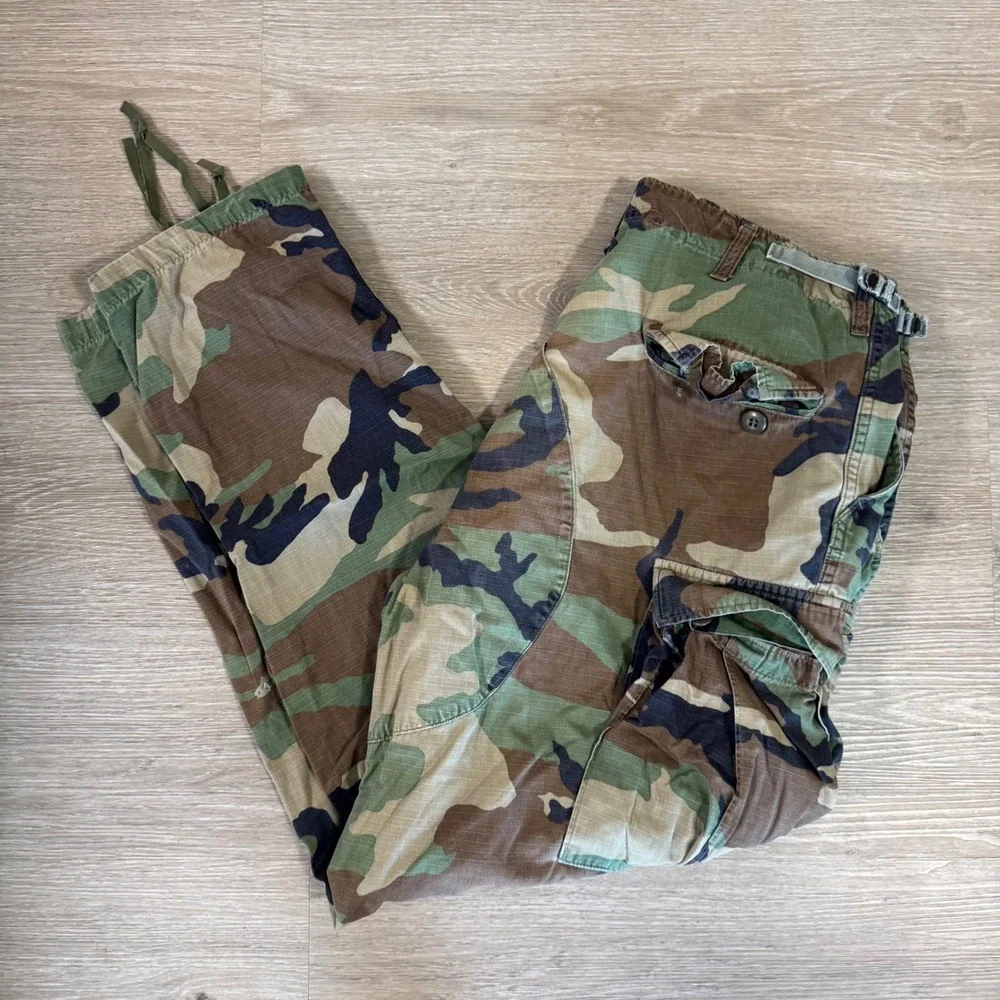 Vtg Propper International Cargo Pants Mens Small Long Camo BDU Military Ripstop